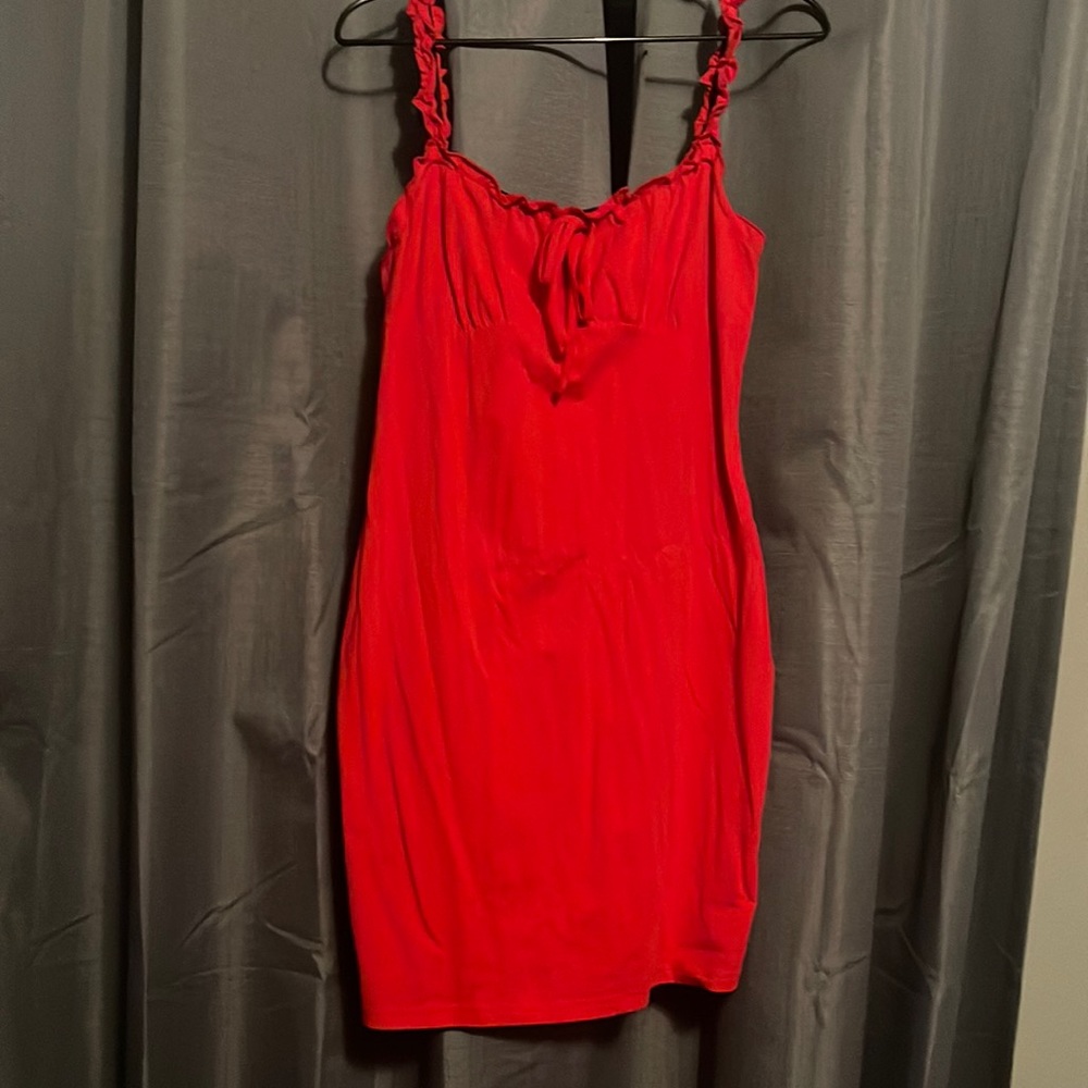 Red body-con dress